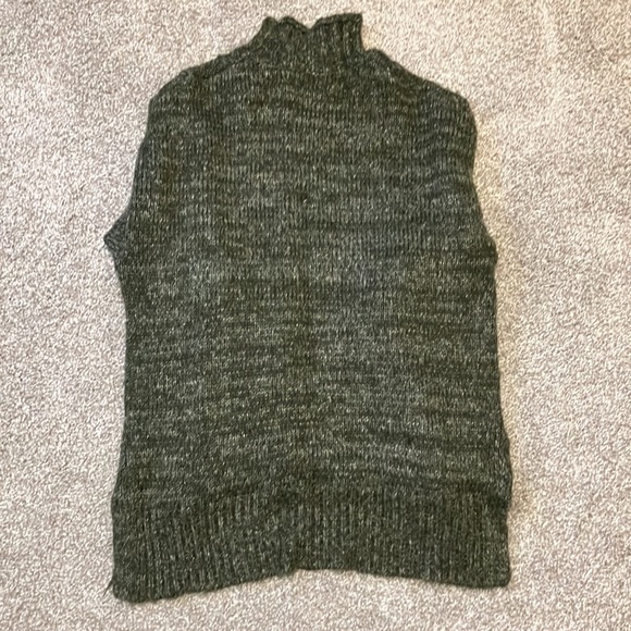 Forever 21 green chunky sweater elbow patches medium M turtleneck - Picture 3 of 4